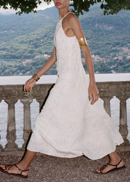 Women's Summer Dress Halter Embroidered 3