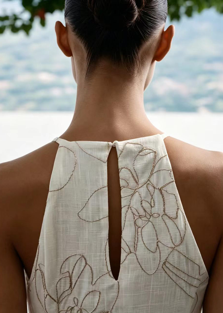 Women's Summer Dress Halter Embroidered 4