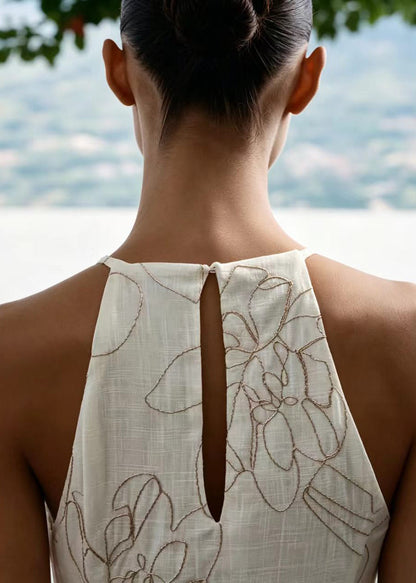 Women's Summer Dress Halter Embroidered 4