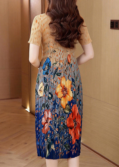 Women's Summer Dress O Neck Printed Relaxed Fit 4