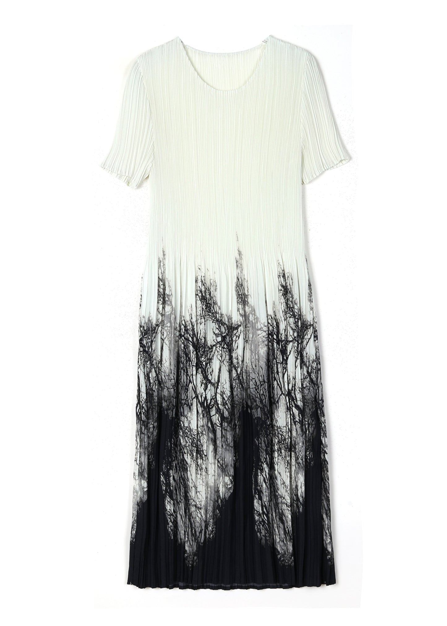Women's Summer Dress O Neck Printed Wrinkled Style 4