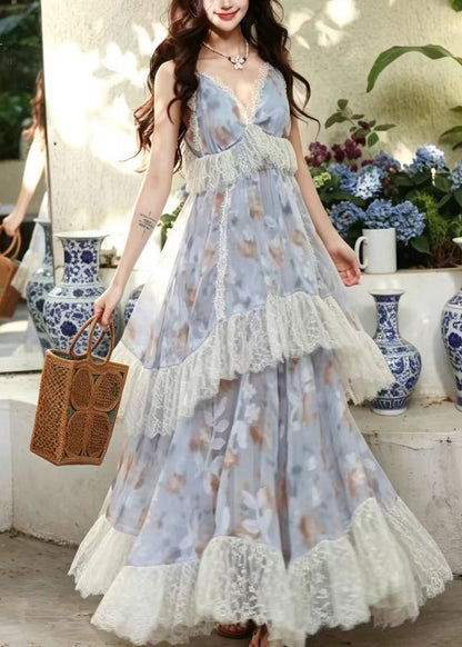 Women's Summer Dress Patchwork Lace Hem 1