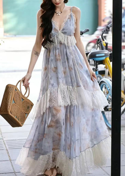 Women's Summer Dress Patchwork Lace Hem 2