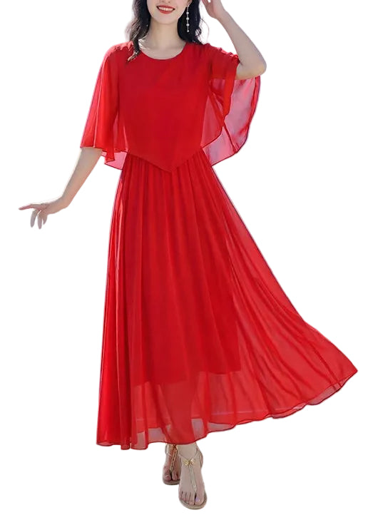 Women's Summer Dress Patchwork O Neck 0