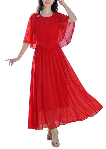 Women's Summer Dress Patchwork O Neck 0