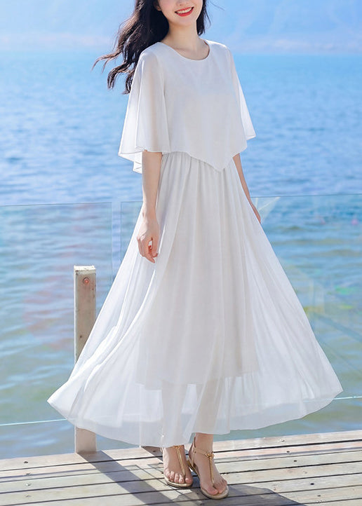 Women's Summer Dress Patchwork O Neck 2