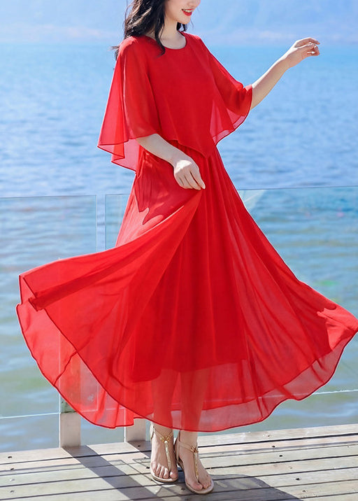 Women's Summer Dress Patchwork O Neck 3