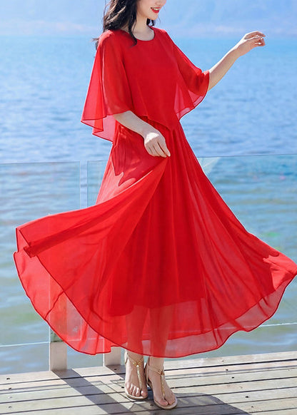 Women's Summer Dress Patchwork O Neck 3