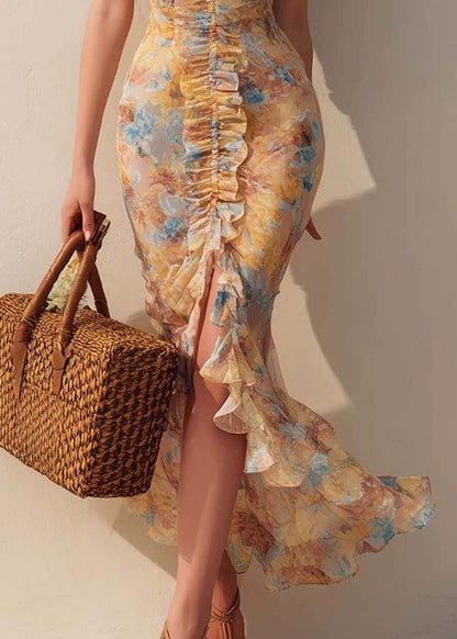 Women's Summer Dress Ruffled Print Patchwork 3