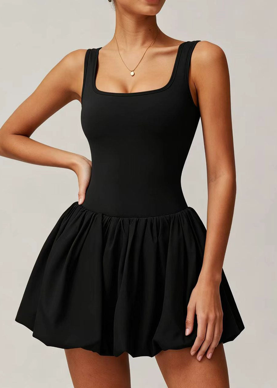 Women's Summer Dress Sleeveless U Neck with Built-In Shorts and Pockets 1