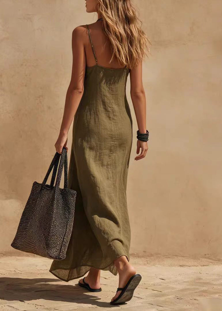 Women's Summer Dress Spaghetti Strap Side Open 4