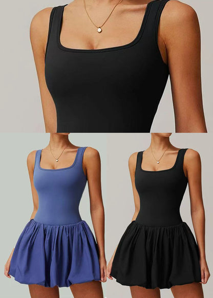 Women's Summer Dress U Neck with Built-In Shorts and Pockets 4