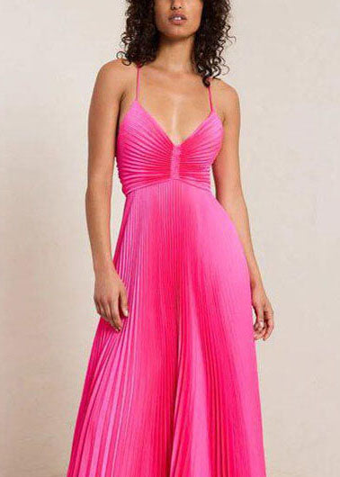 Women's Summer Dress V Neck Lace-Up Spaghetti Strap 3