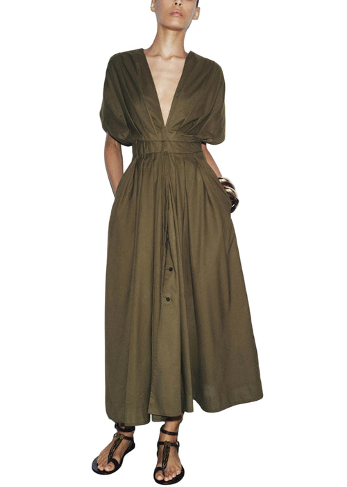 Women's Summer Dress V Neck Lace-Up Style 0