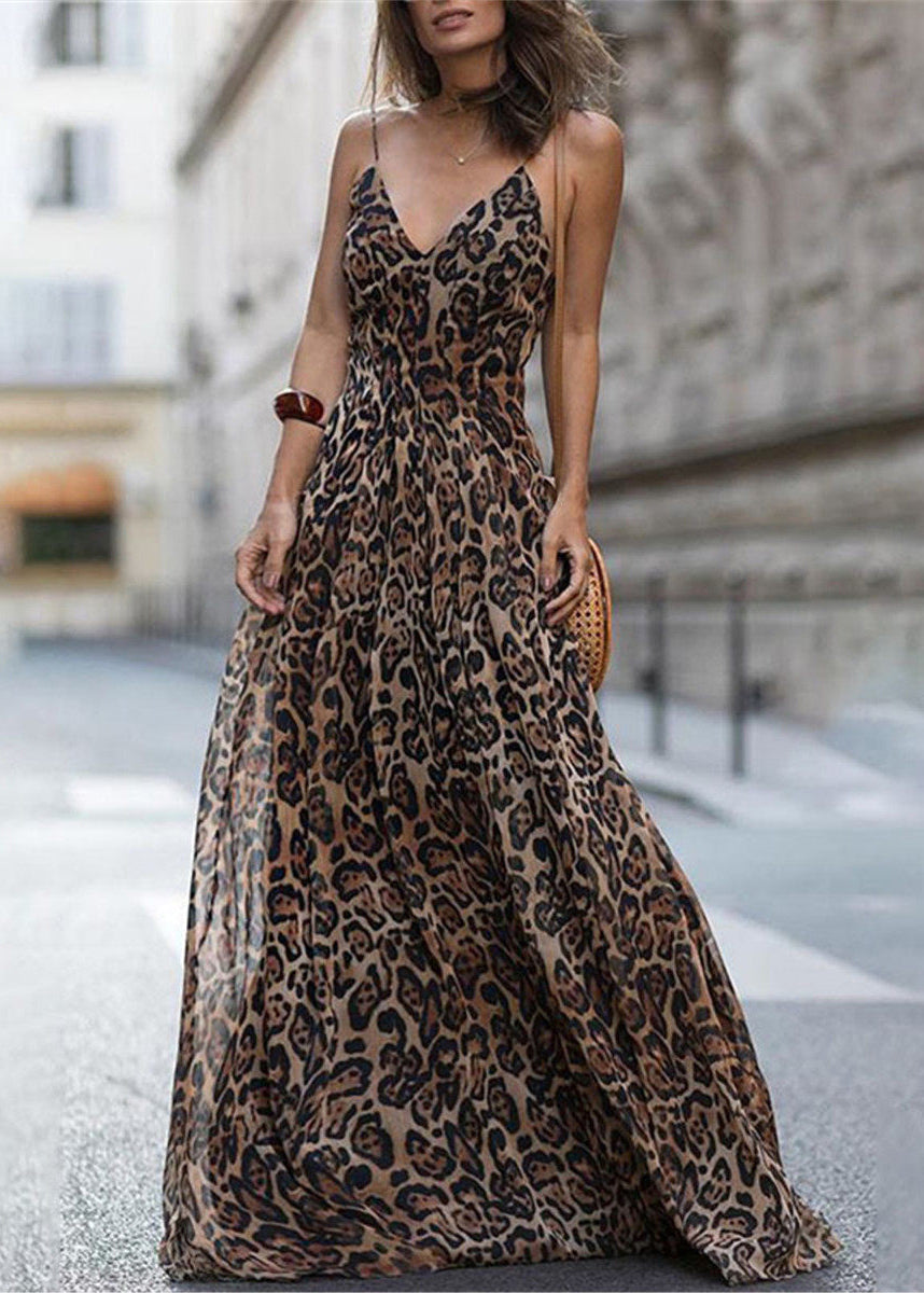 Women's Summer Dress V Neck Printed Maxi 1