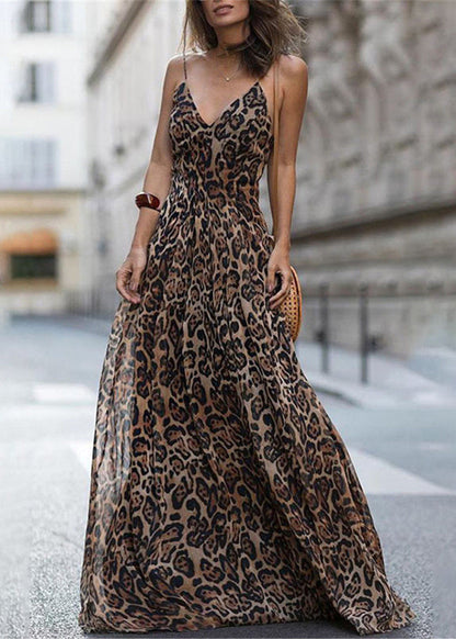 Women's Summer Dress V Neck Printed Maxi 1