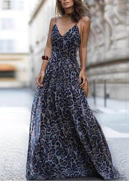 Women's Summer Dress V Neck Printed Maxi 2