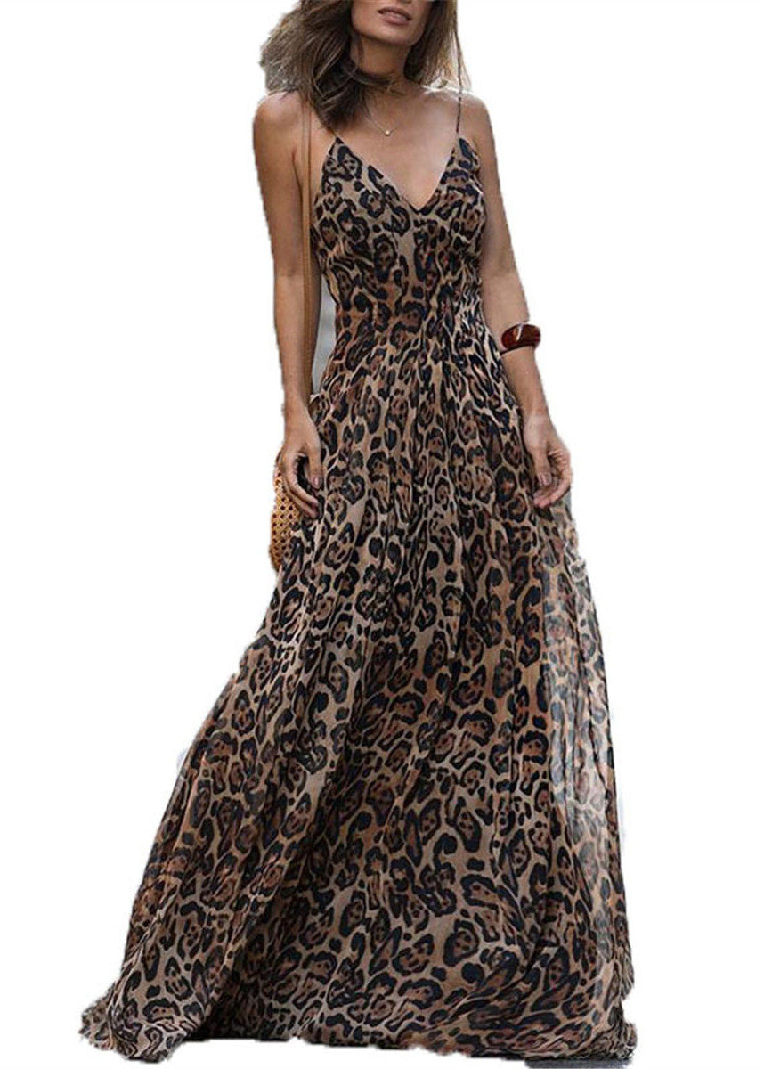 Women's Summer Dress V Neck Printed Maxi 4