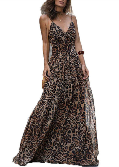 Women's Summer Dress V Neck Printed Maxi 4