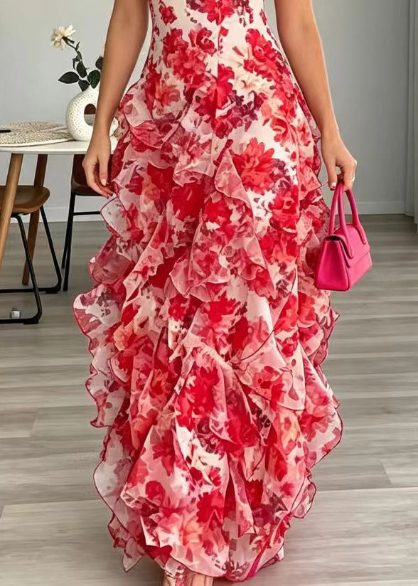 Women's Summer Dress V Neck Printed Spaghetti Strap 4