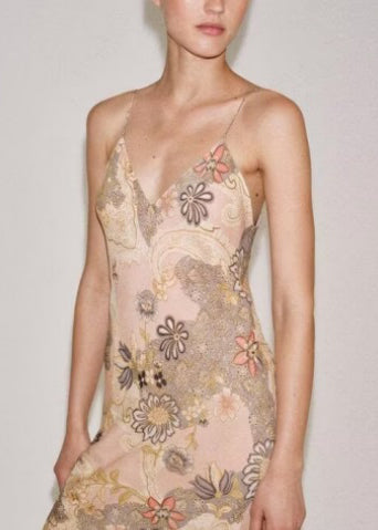 Women's Summer Dress V Neck Spaghetti Strap Flowing 3