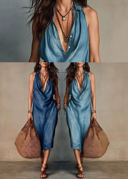 Women's Summer Dress V Neck Vacation Style 4