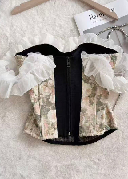 Women's Summer Vest Ruffled Print 1