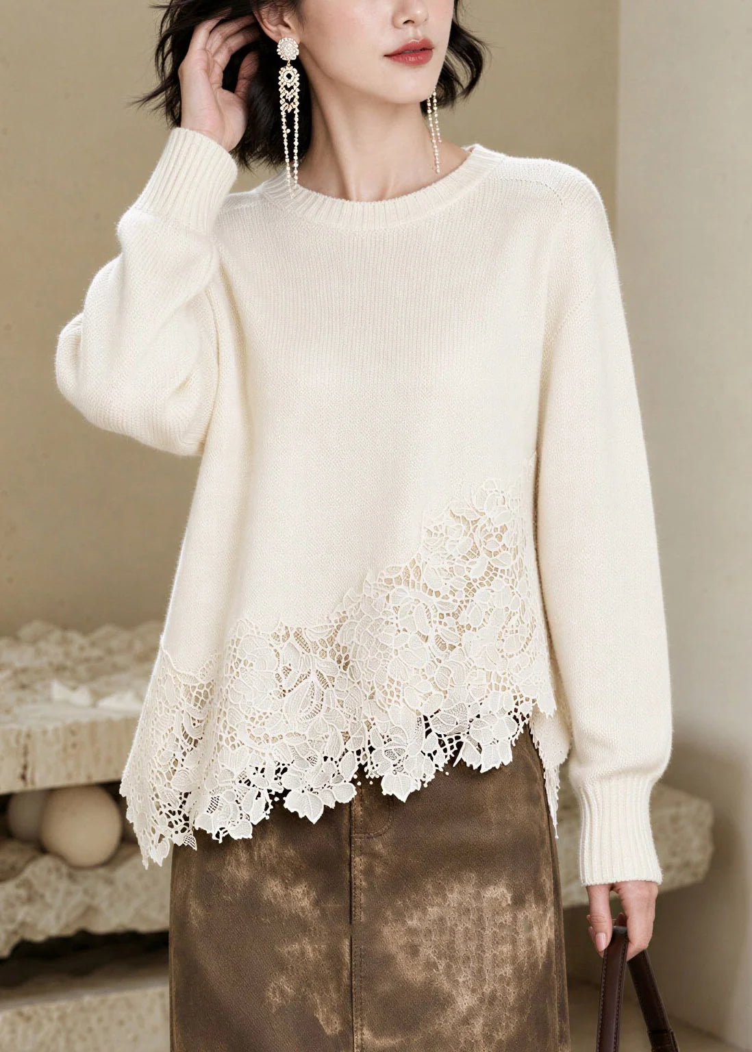 Women's Sweater Top Long Sleeve O-Neck 1