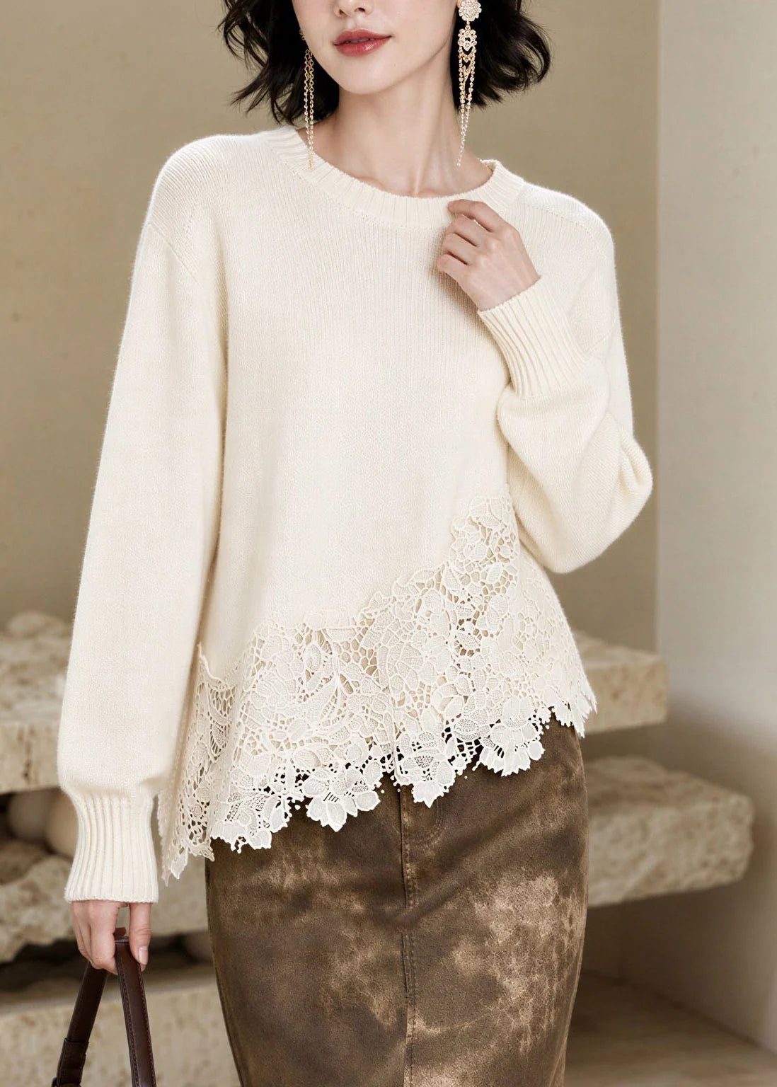 Women's Sweater Top Long Sleeve O-Neck 3