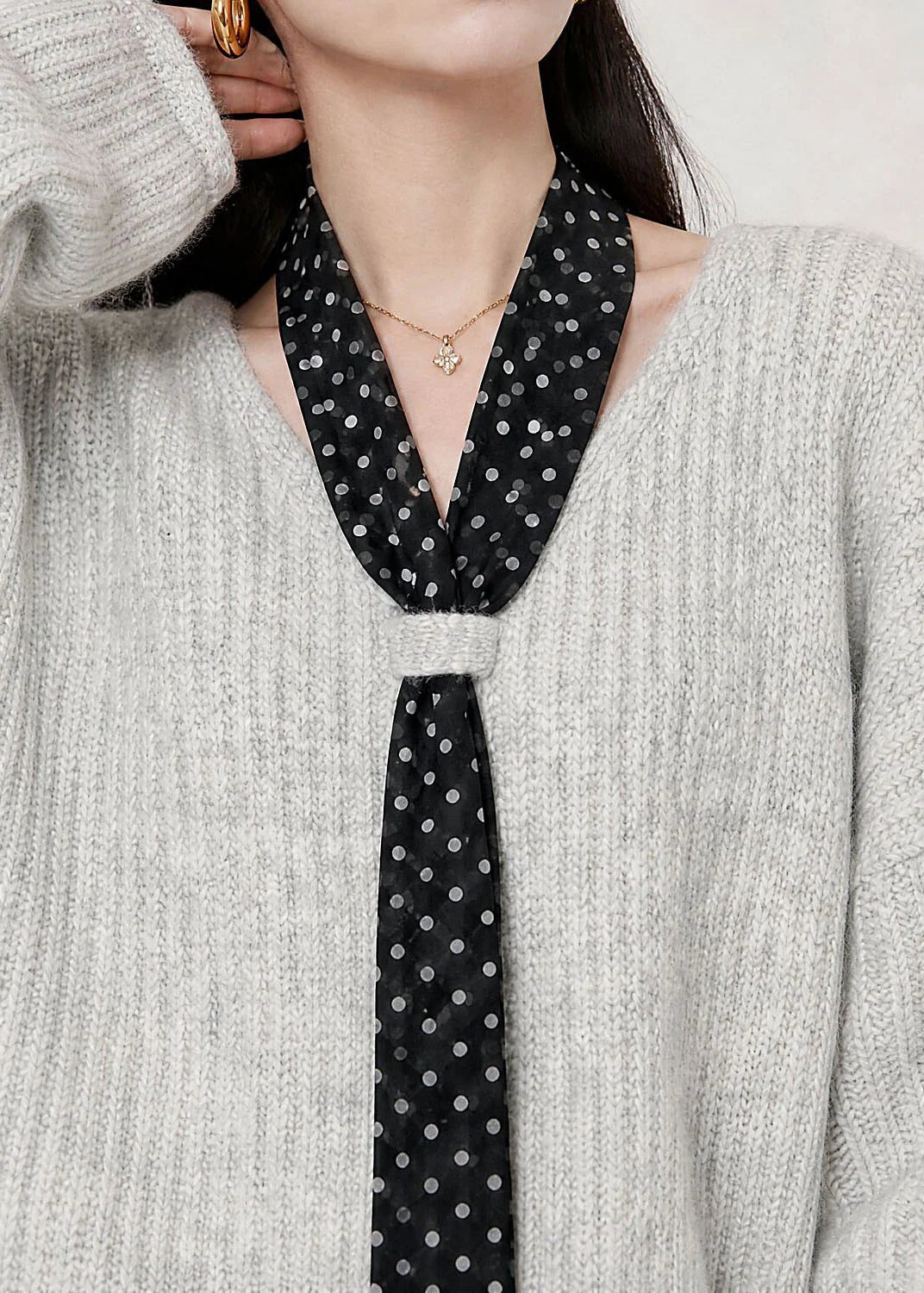 Women's Sweater V Neck Lace-Up Casual Style 4
