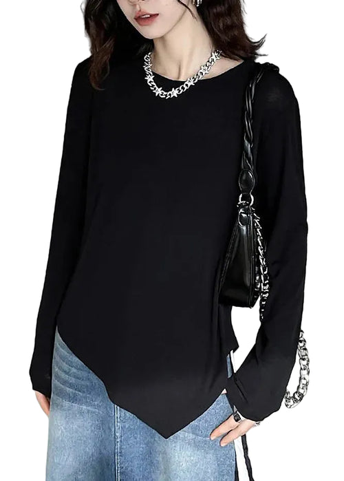Women's Sweatshirt O-Neck Asymmetrical Fall Style 2