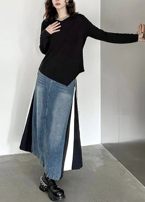Women's Sweatshirt O-Neck Asymmetrical Fall Style 4