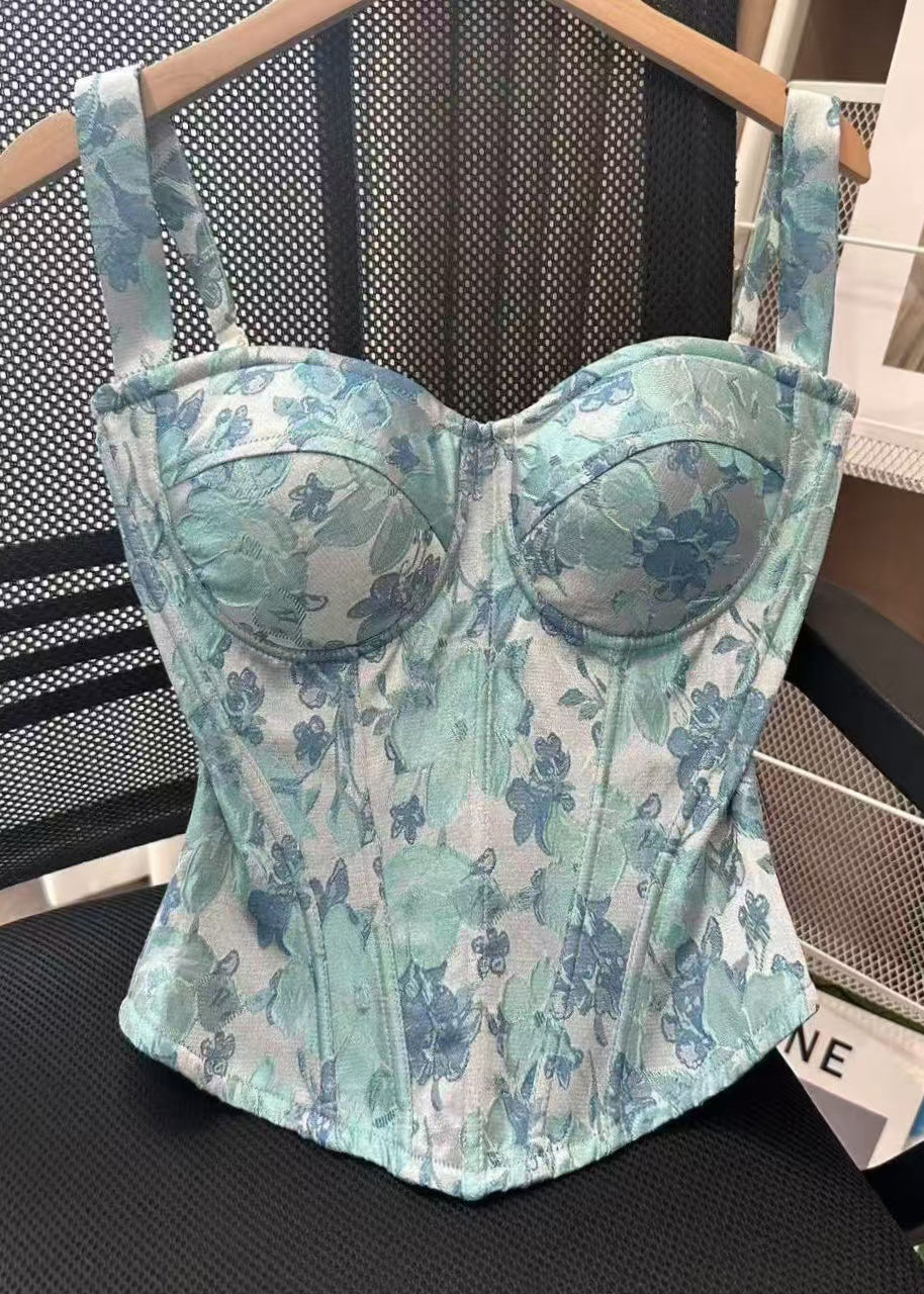 Women's Tank Top Jacquard Fishbone Pattern Summer Style 0