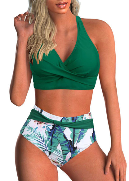 Women's Tankini Set V Neck Cross Strap Design 2