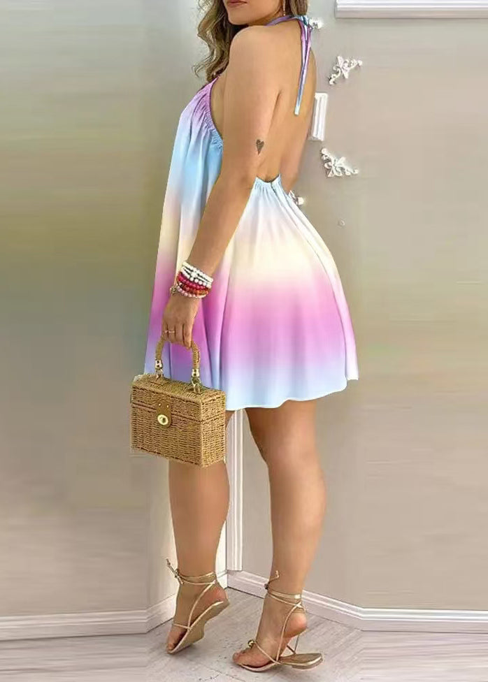 Women's Tea Dress Backless Sleeveless 3