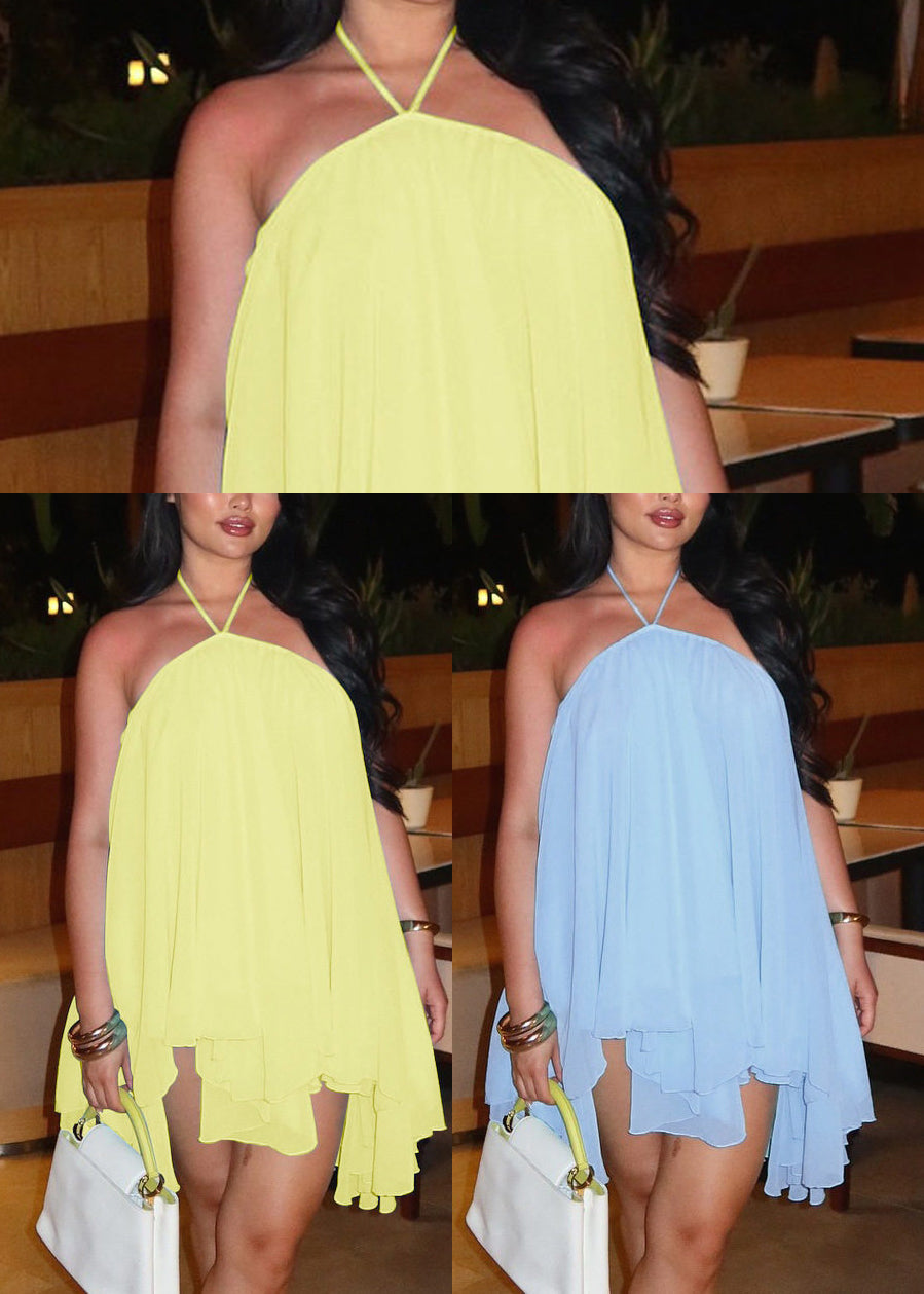 Women's Tea Dress Halter Asymmetrical Summer Style 4