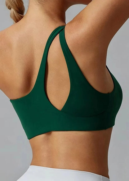 Women's Tennis Bra Asymmetrical Hollow-Out Design 0