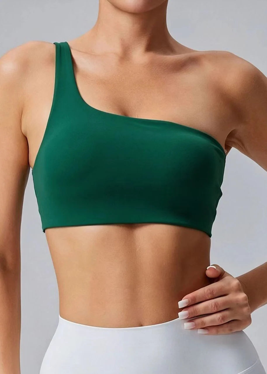 Women's Tennis Bra Asymmetrical Hollow-Out Design 1