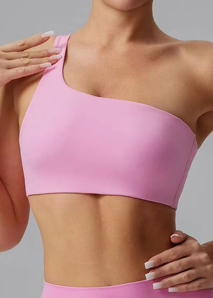 Women's Tennis Bra One Shoulder Hollow Out Design 1