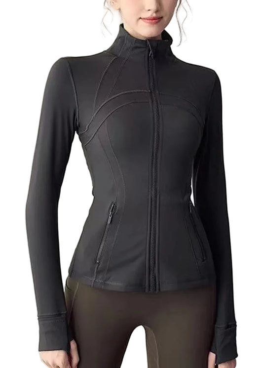 Women's Tennis Coat Stand Collar Zip-Up Long Sleeve 0