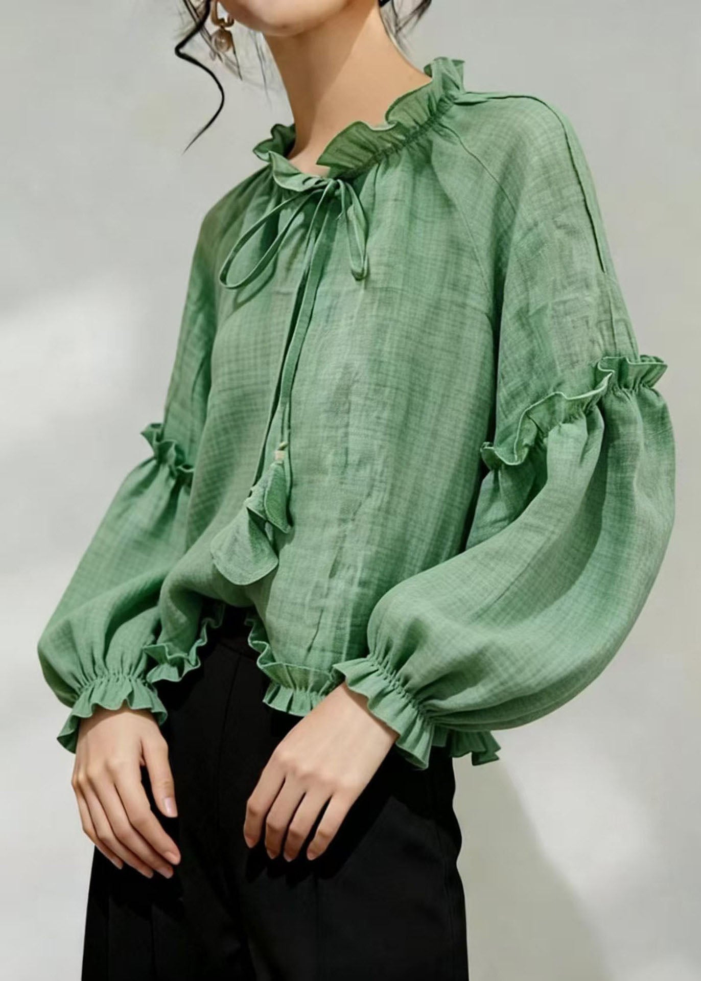 Women’s Top Ruffled Lace-Up Summer Style 1