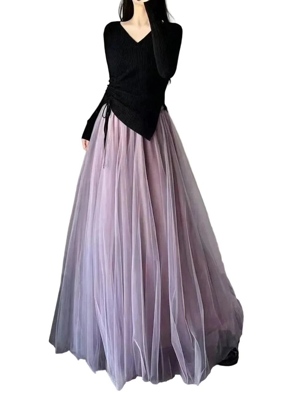 Women's Tulle Skirt High Waist Full Hem 0