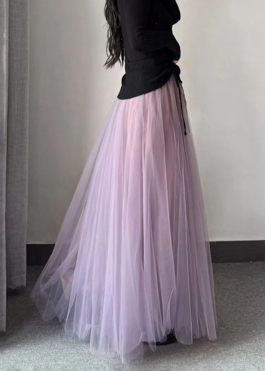 Women's Tulle Skirt High Waist Full Hem 4