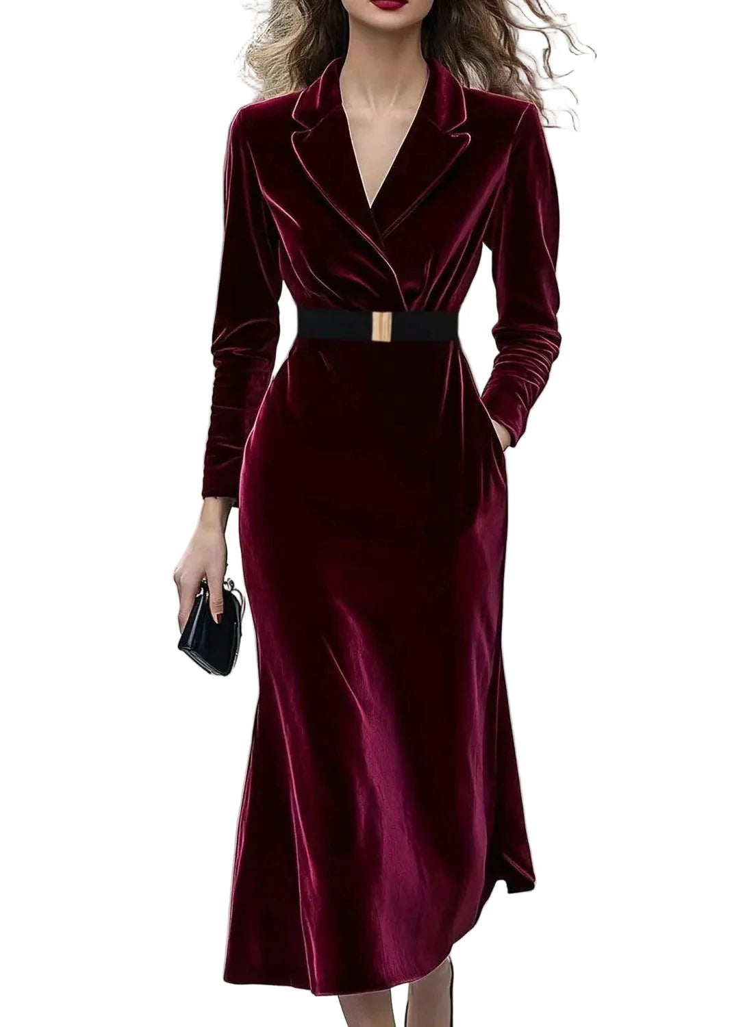 Women's Tunic Dress V Neck Long Sleeve Fitted 0