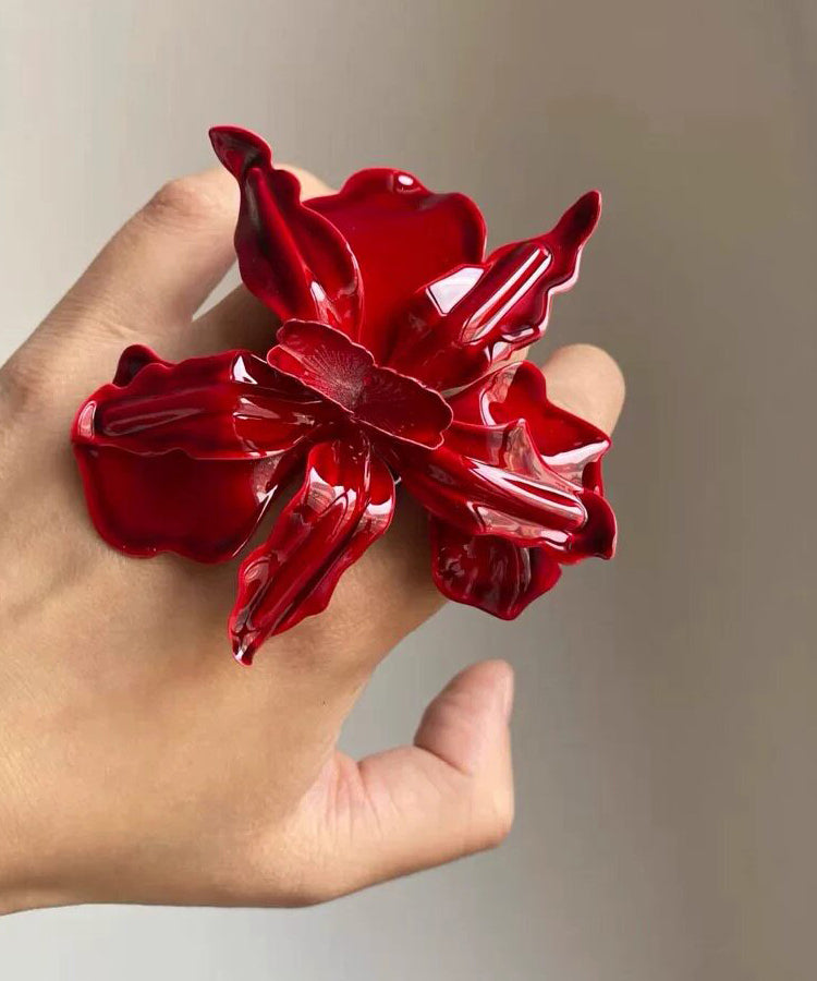 Women's Two-Piece Floral Metal Ring and Cuff Set 3