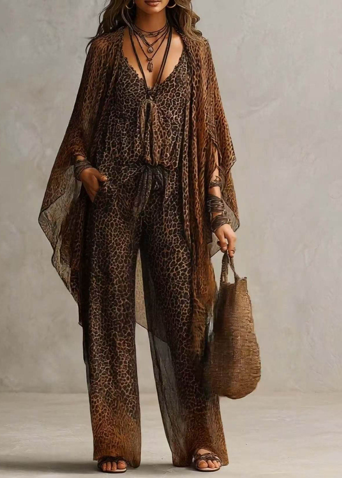 Women's Two-Piece Jumpsuit Set Casual Long Sleeve 1