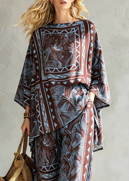 Women's Two-Piece Pajama Set Printed Summer Style 1