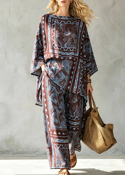 Women's Two-Piece Pajama Set Printed Summer Style 2