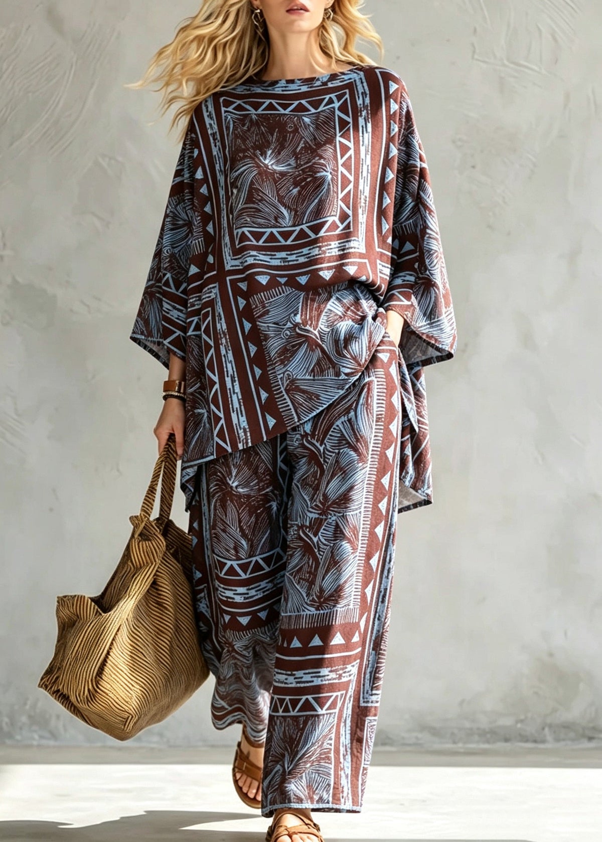 Women's Two-Piece Pajama Set Printed Summer Style 4