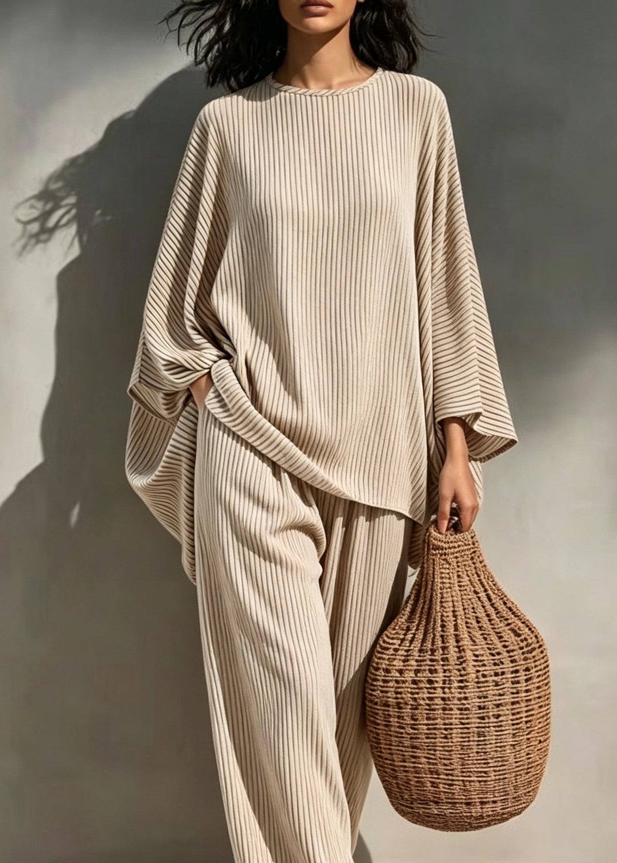Women's Two-Piece Pajama Set Striped Casual Summer 1